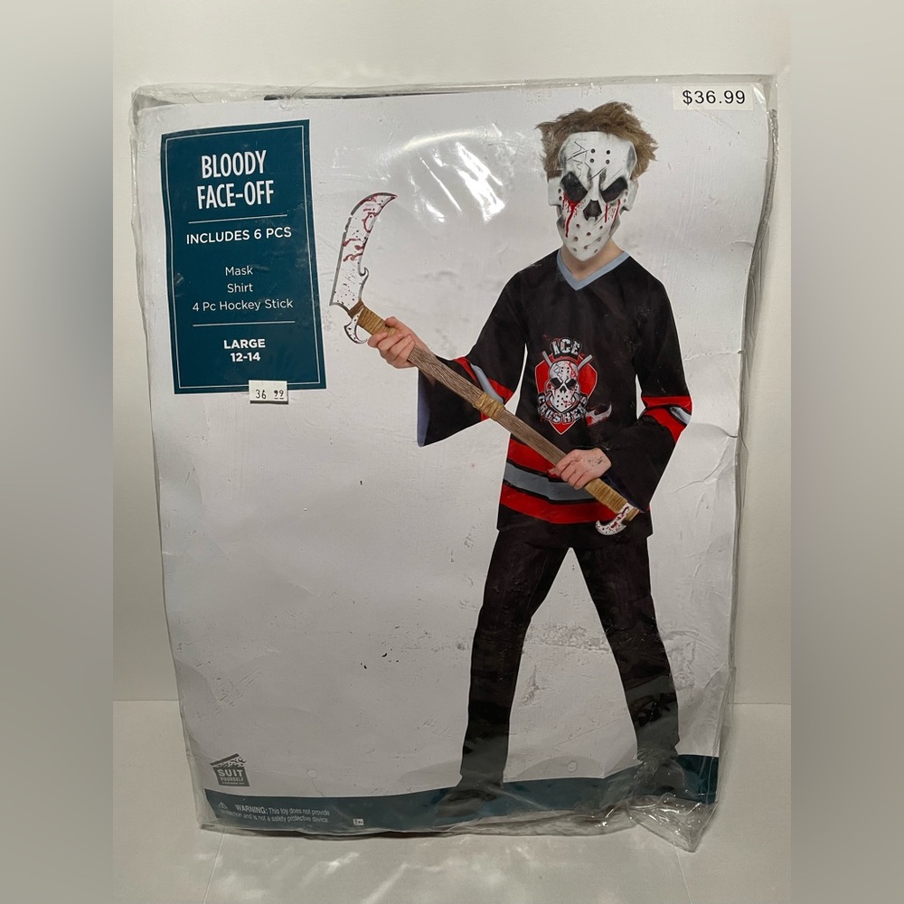 Brand New Bloody Face-Off Costume Child Size Large 12-14